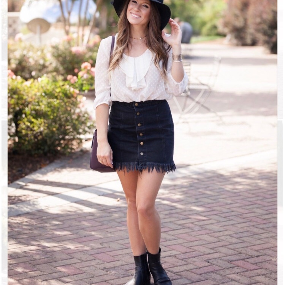 Black Denim Skirt
